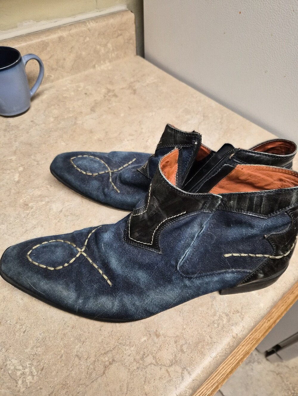 Robert Wayne Mens Denim Boots Size 12